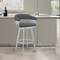 Armen Living Chelsea 29" Swivel Bar Stool with Silver Finish and Slate Gray Faux Leather LCCSBASLGR30 - alternate 7